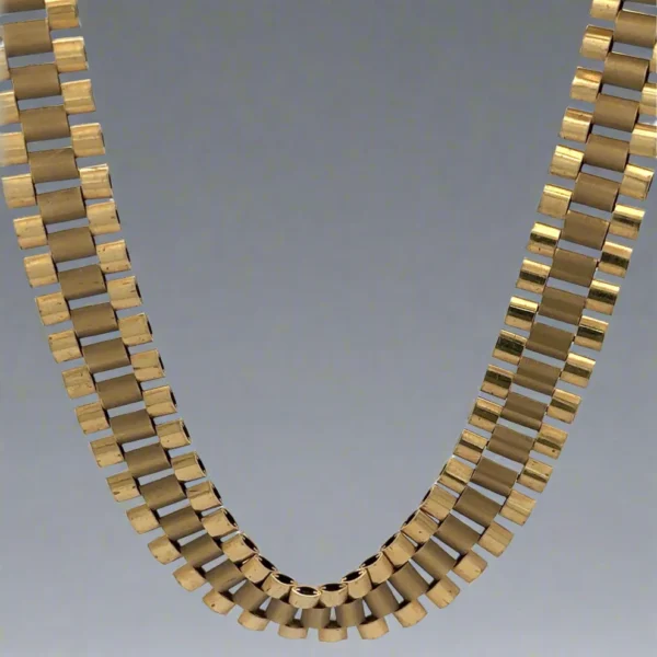 Shop the 10k gold rolex chain — 14.3mm wide, 25" unisex length. Polished 10K yellow gold, secure clasp, fast USA shipping from Rolex Chain Shop.