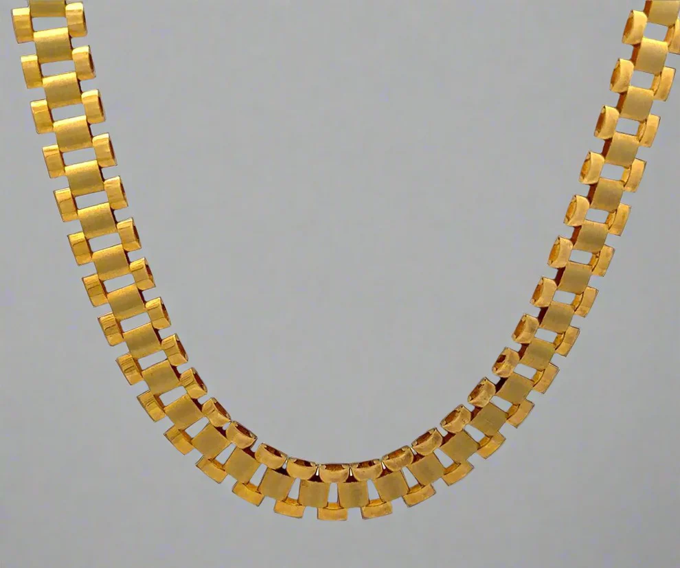 10K Yellow Gold 22 10.1mm Unisex Rolex Chain 22 inch 10K yellow gold rolex chain 10.1mm on model