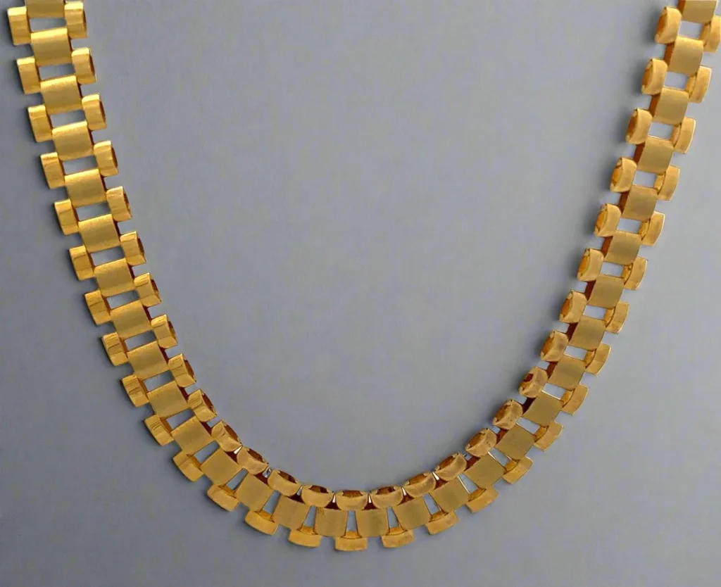22 inch 10K yellow gold rolex chain 10.1mm on model