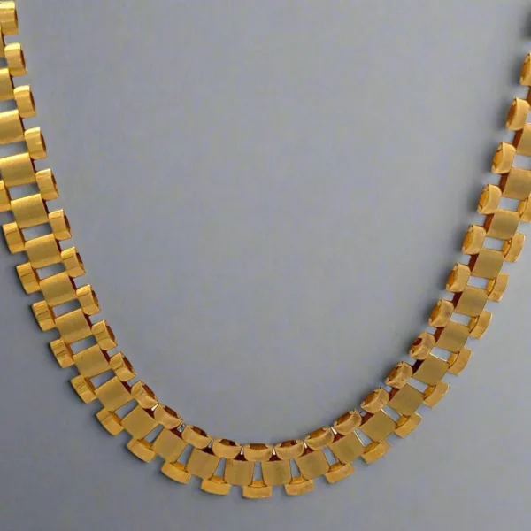 22 inch 10K yellow gold rolex chain 10.1mm on model