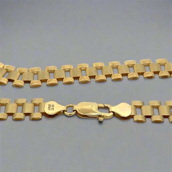 22 inch 10K yellow gold rolex chain 10.1mm on model