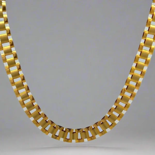 Shop this 24" 10K yellow gold rolex link chain — 8.1mm unisex links, polished finish. Fast USA shipping from Rolex Chain Shop