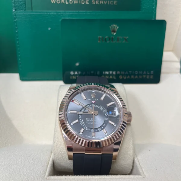 used-Rolex-Sky-Dweller-326235-Rose-Gold-42mm-Dark-Rhodium-Dial-Oysterflex-42MM-2021-rolex-chain-shop