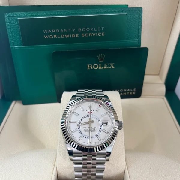 Rolex Sky-Dweller 326934 - 42MM White Rolesor Sky-Dweller Watch - White Index Dial - Jubilee Bracelet 2023