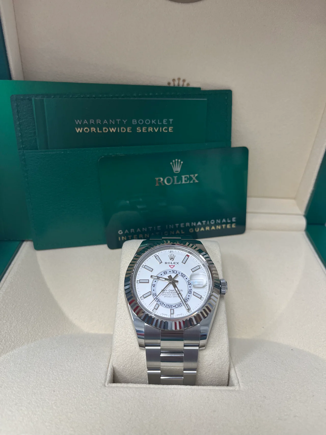 Rolex Sky-Dweller 326934 - 42MM White Rolesor White Index Dial Oyster Bracelet 2020 Rolex Sky-Dweller 326934 - 42MM White Rolesor White Index Dial Oyster Bracelet 2020