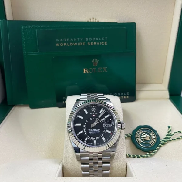 Rolex White Rolesor Sky-Dweller 326934 Black Index Dial Jubilee Bracelet 42MM 2021