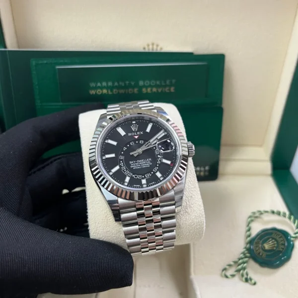 Rolex White Rolesor Sky-Dweller 326934 Black Index Dial Jubilee Bracelet 42MM 2021