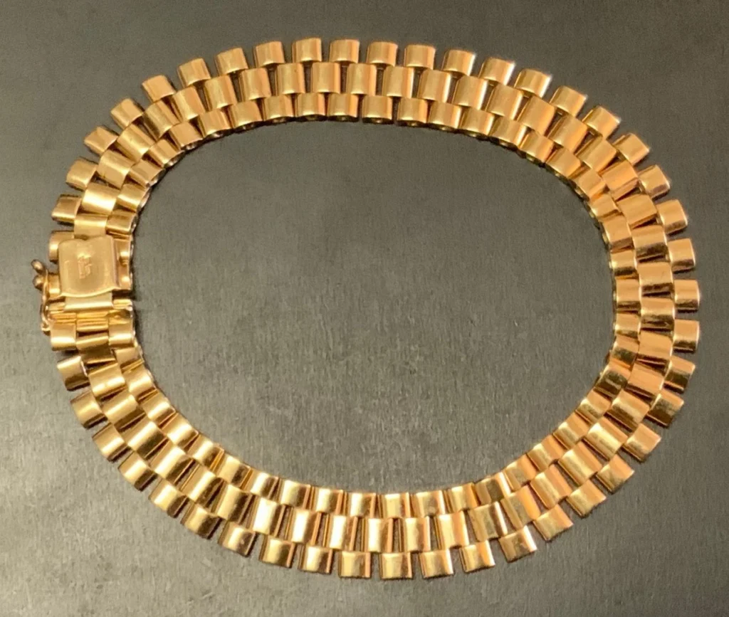 Pre-owned Mens 10K Solid Gold Rolex Style Link Bracelet 18 grams for Scrap or Wear