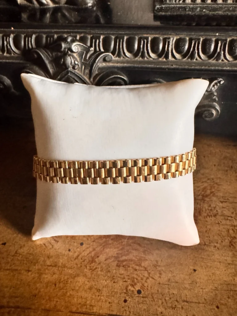 Pre-owned Mens 10K Solid Gold Rolex Style Link Bracelet 18 grams for Scrap or Wear