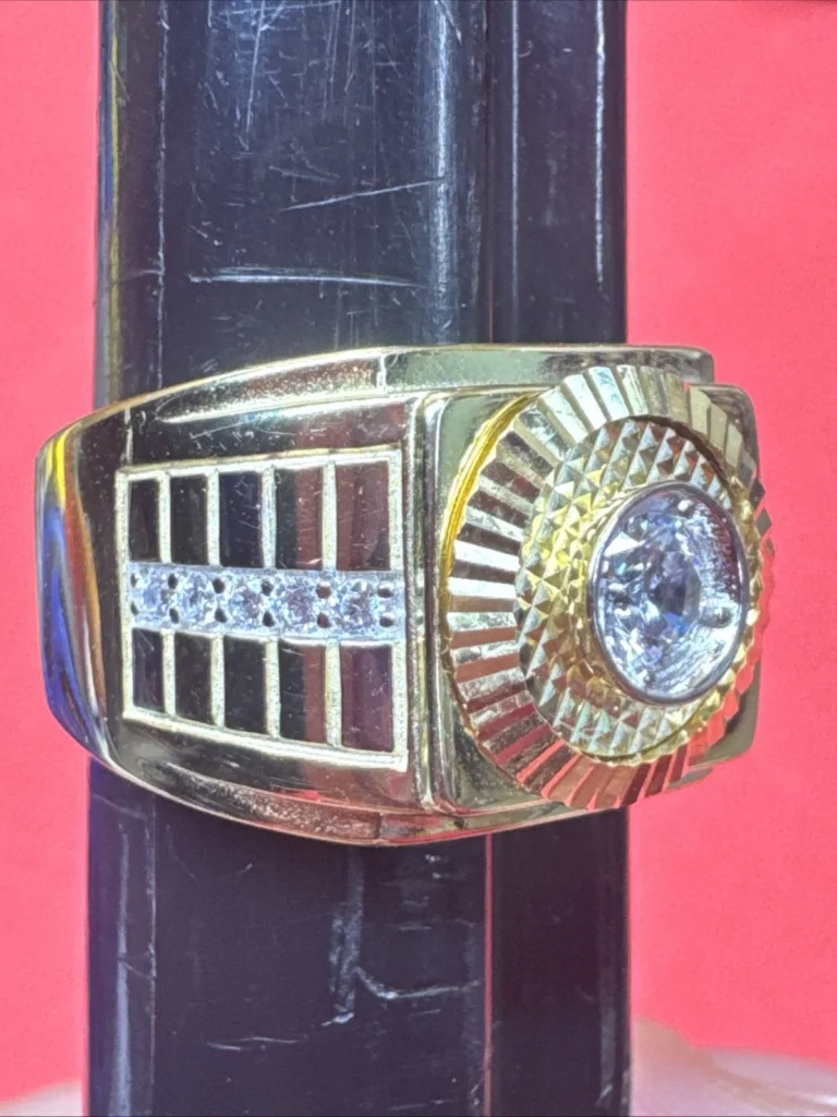 preowned-925-sterling-silver-mens-rolex-head-ring-gold-plated-signed-bs